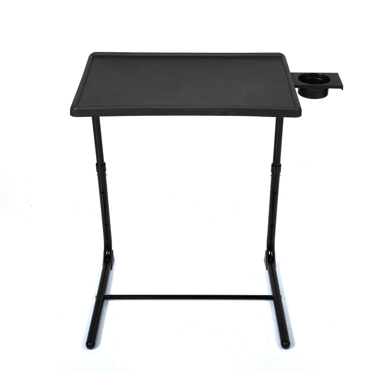Adjustable TV Tray Table with Cup Holder;  Folding TV Dinner Table with 6 Height and 3 Tilt Angle Adjustments