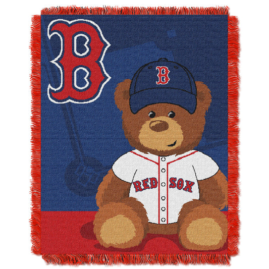 Red Sox OFFICIAL Major League Baseball; "Field Bear" Baby 36"x 46" Triple Woven Jacquard Throw by The Northwest Company