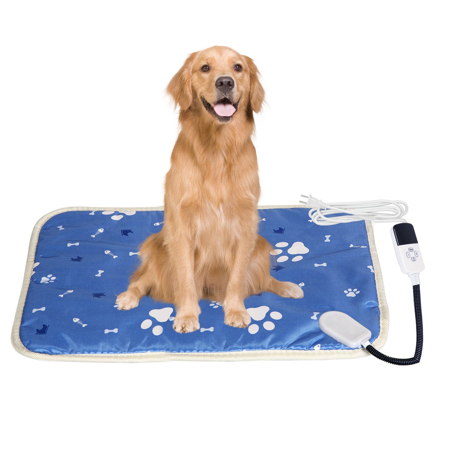 Pet Heating Pad Electric Dog Cat Heating Mat Waterproof Warming Blanket with 9 Heating Levels 4 Timer Setting Constan On Function Chewing-resistant
