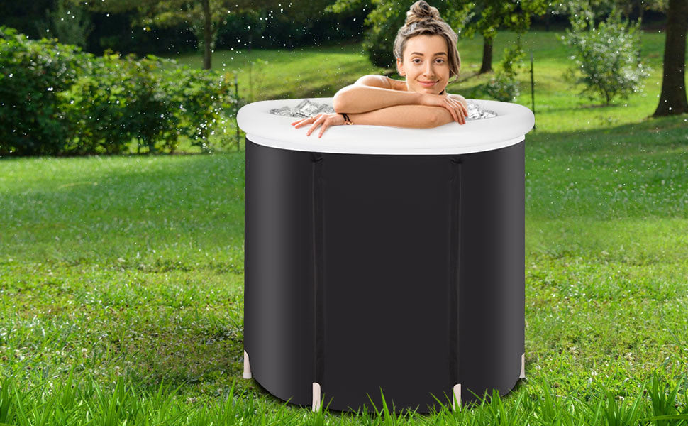 Recovery ice tub, Foldable Adult Bathtub, Outdoor Portable Cold Water Therapy tub, Fitness/Rehab ice tub for Athletes, Long-Lasting Insulated ice tub, Adult spa Soaking Bucket