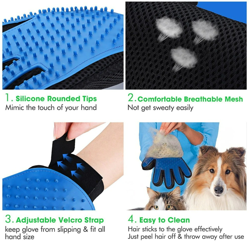 Pet Hair Deshedding Brush Comb Glove For Pet Dog Cleaning Massage Glove