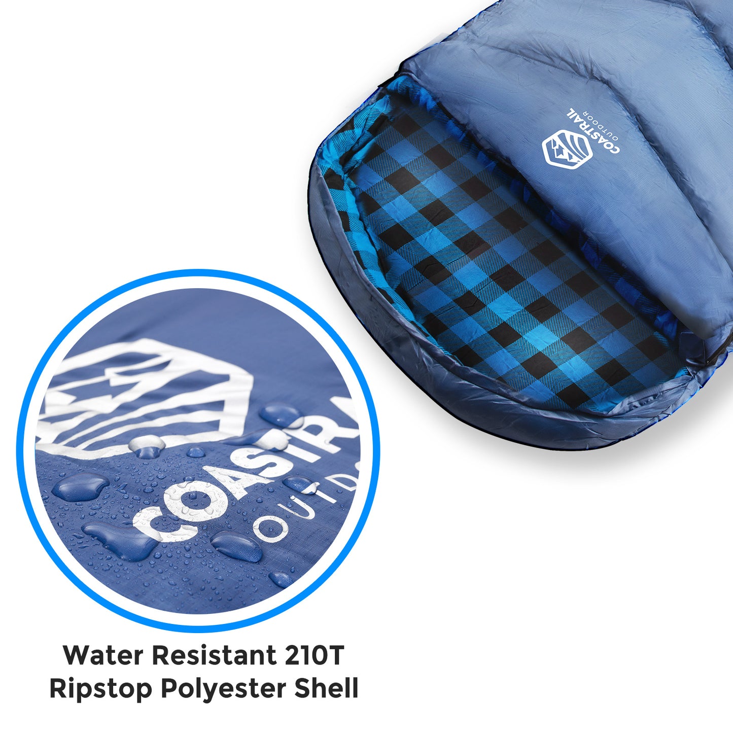 Outdoor Sleeping Bag for Adults;  XL THREE-ZONE Thickened Design Warm and Comfortable for Camping 3-4 Seasons Cold Weather with Compression Sack