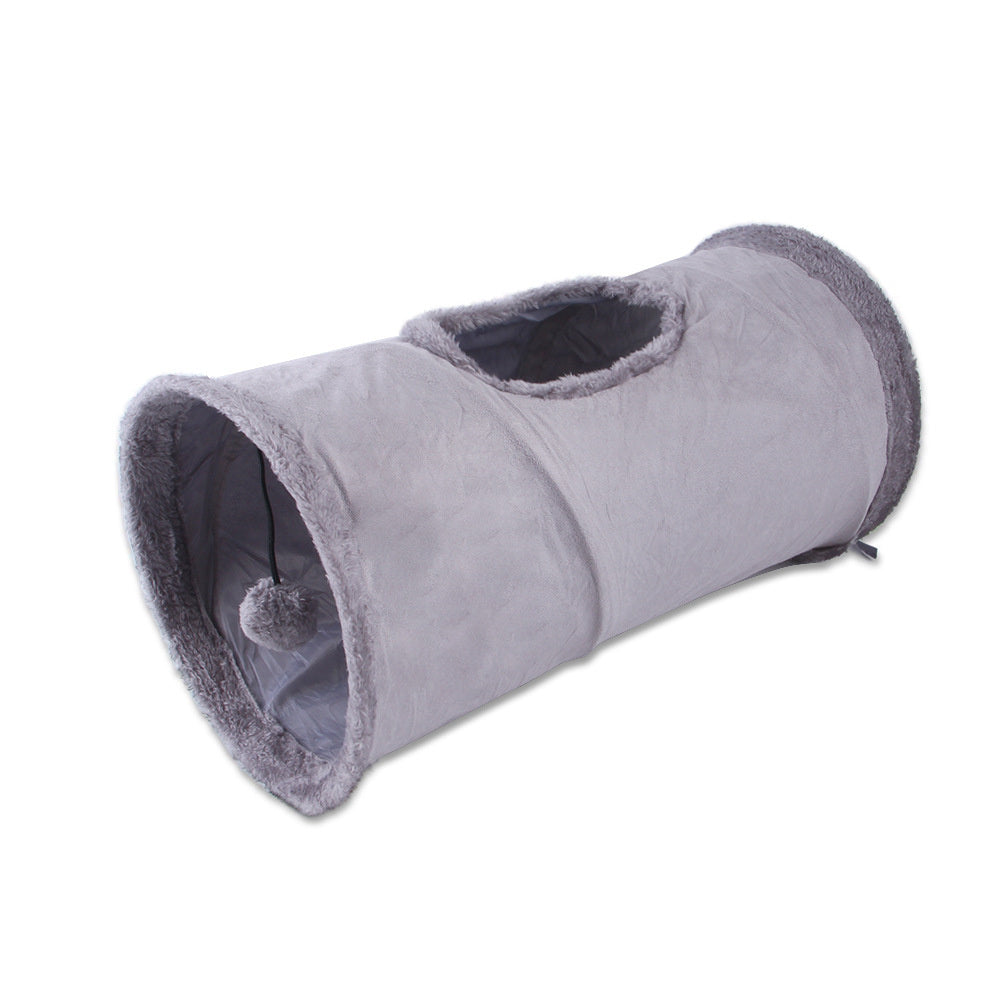 Collapsible Cat Tunnel Suede Fabric Puppy Rabbit Play Chase Hide Tunnel Tube Indoor for Game Exercising Hiding Training Pet Toys