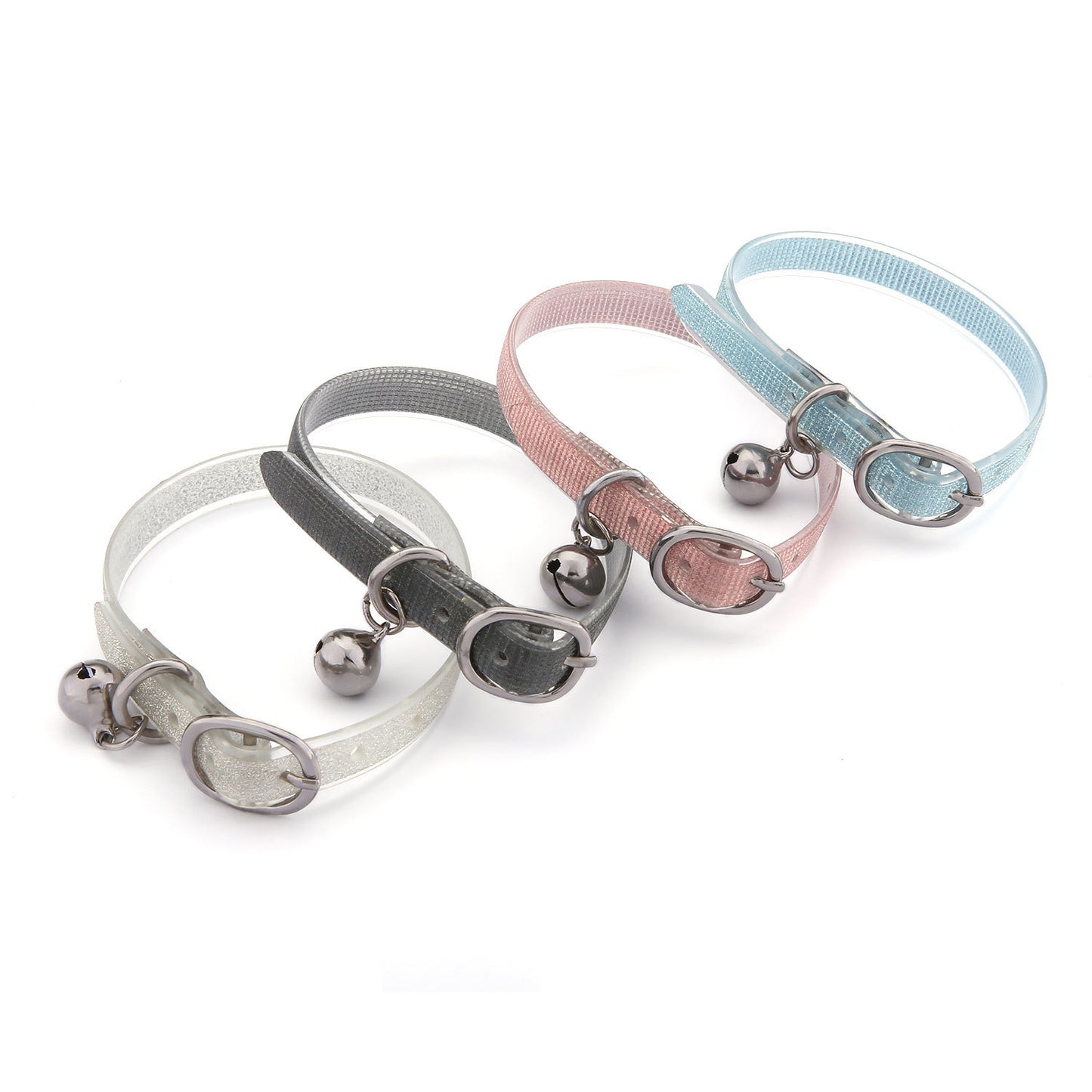 Pet Collar Kitten Collar Soft Leather Glittered PU Leather Material Pet Collar Adjustable Belt Collar