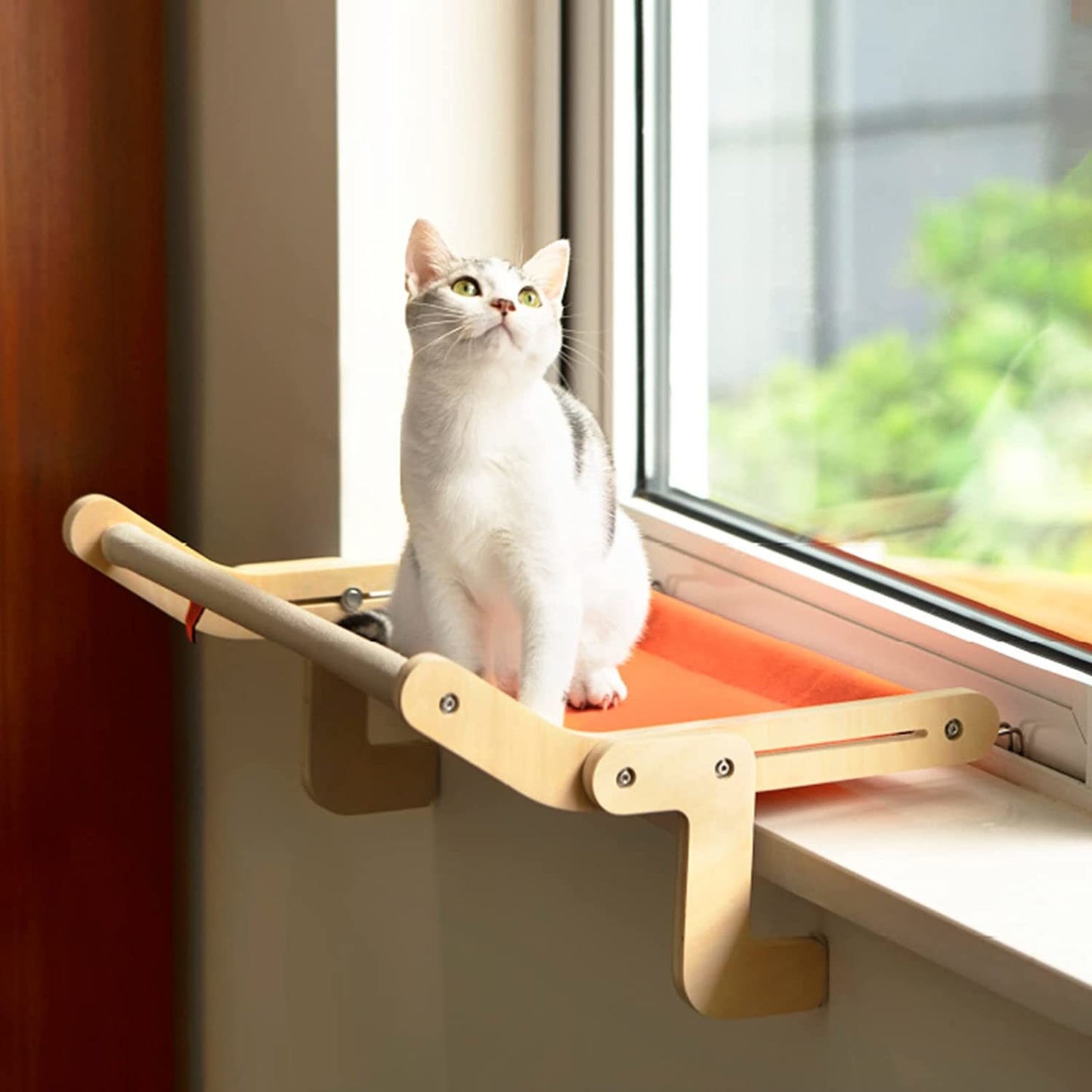 Mewoofun 5 Color Cat Pet Window Wooden Component Bed Hanging Cotton Canvas