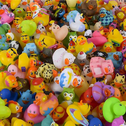 Assorted Rubber Ducks Toy Duckies for Kids and Toddlers;  Bath Birthday Baby Showers Classroom;  Summer Beach and Pool Activity;  2" Inches (Multiple attribute)