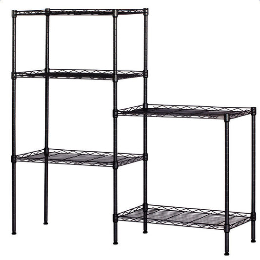 5-Shelf Shelving Storage Metal Organizer Wire Rack with adjustable shelves hooks