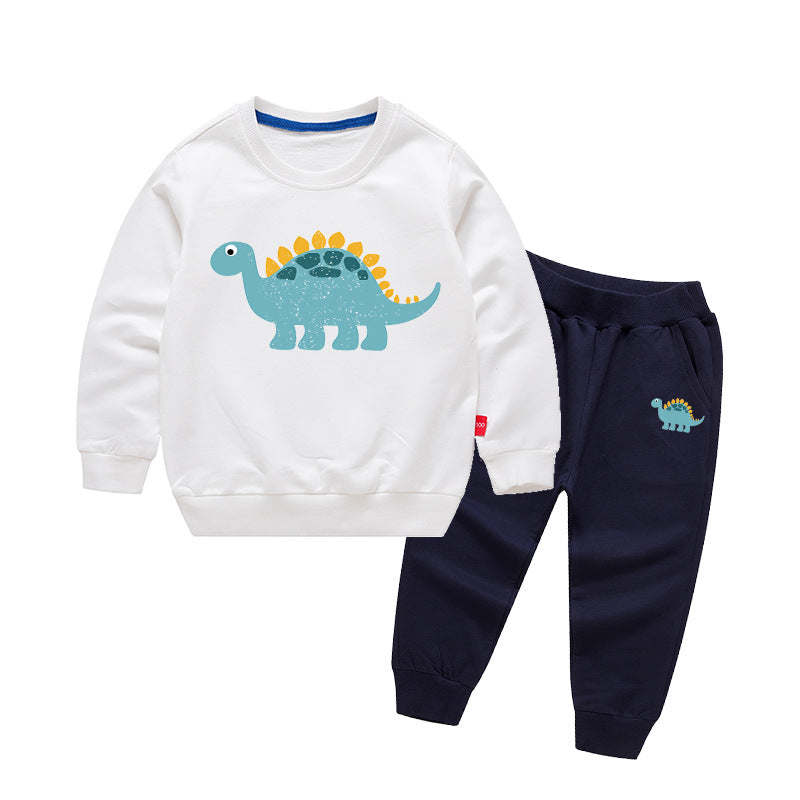 Baby Boy Cartoon Dinosaur Pattern Hoodie Combo Casual Pants Sport Style Sets