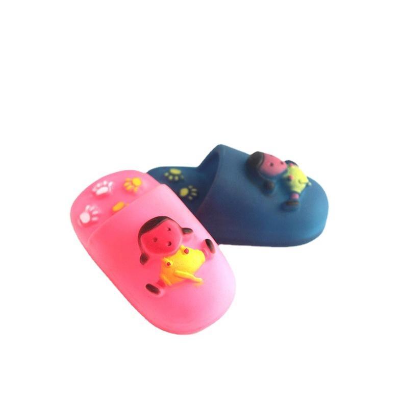 1 Pcs Squeaker for Toys Slipper Shaped Sound Chewing Resistant Bite Playing Toy Pet Cats Puppy Teeth Cleaning Pet Toys