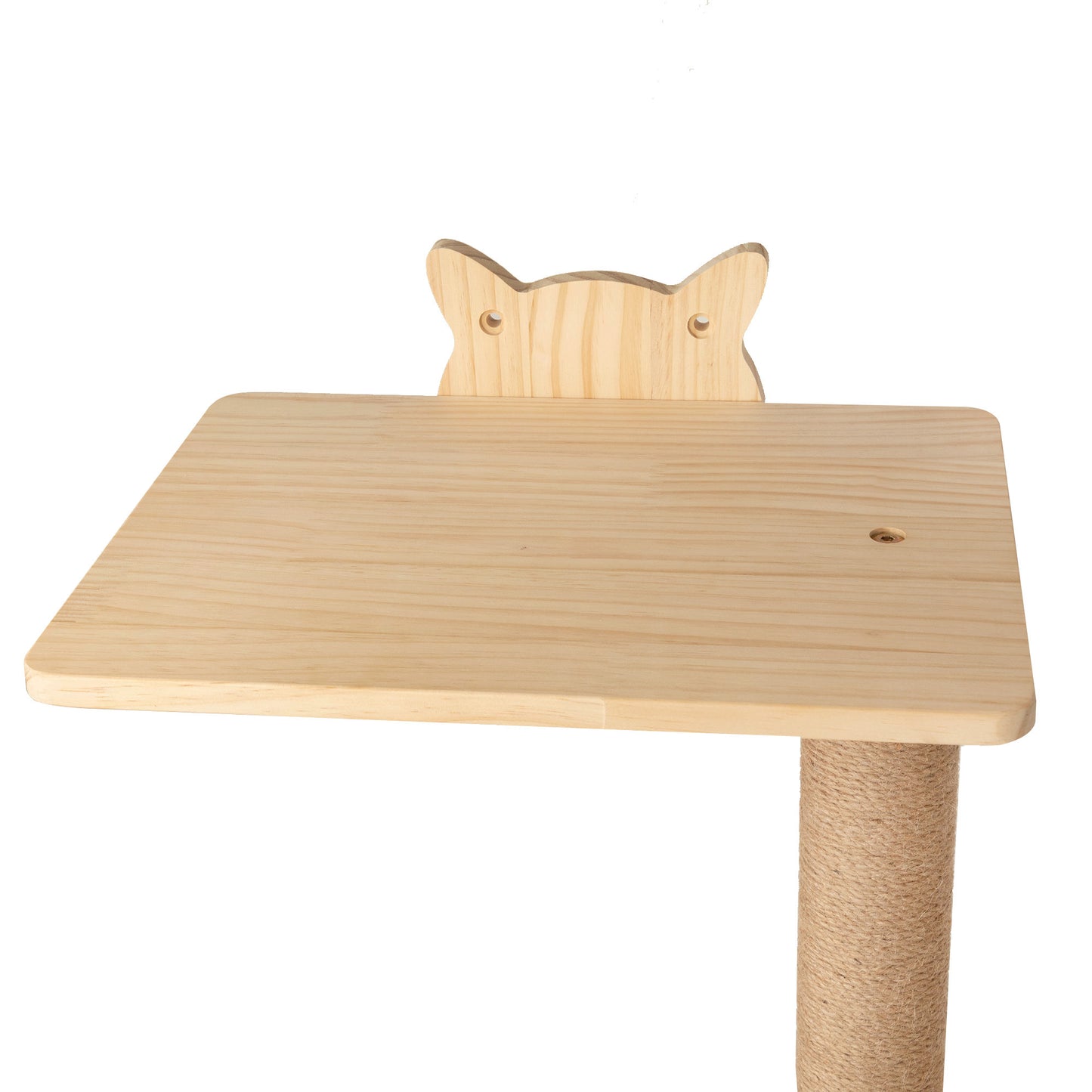 Wall-Mounted Cat Scratching Pad for Small to Large Cat, Indoor Wood Cat Tree with Hammock, Cat Scratcher Perch