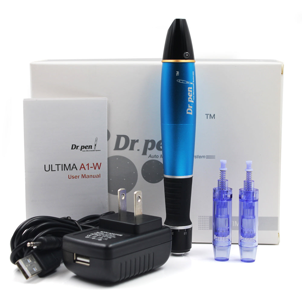 Dr. Pen A1-W Ultima Electric Derma Pen Stamp Auto MicroNeed1e Roller 2x 12Pin Cartridges
