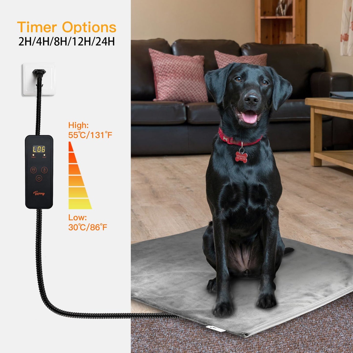 6 Adjustable Temperature Dog Cat Heating Pad