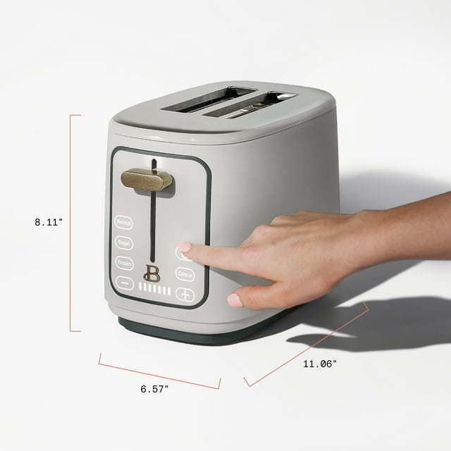 2-Slice Toaster with Touch-Activated Display, White Icing by Drew Barrymore