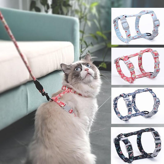 Cat Collar Harness Leash Traction Rope Chest Strap Pet Safe Gentle Leader Come with Me Kitty Harness Bungee Drop Shipping