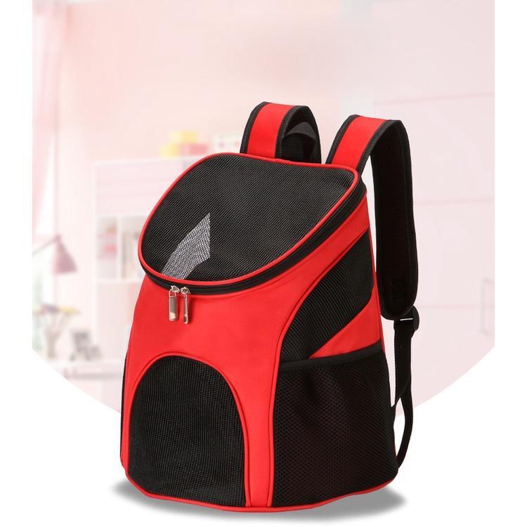 Portable Foldable Mesh Pet Carrier Dog Backpack Breathable Bag Dog Cat Large Capacity Outdoor Travel Carrier Double Shoulder Bag