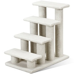 4-Step Pet Stairs Carpeted Ladder Ramp Scratching Post Cat Tree Climber