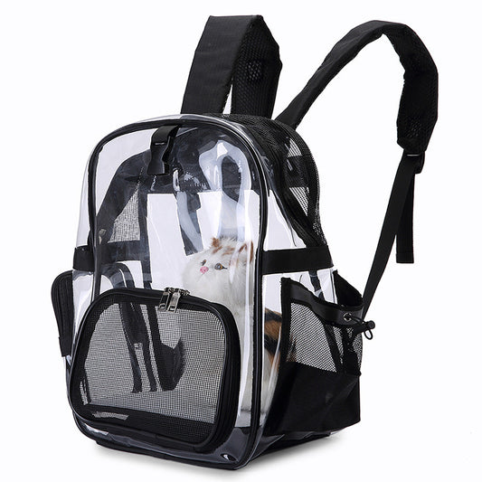 Transparent Pet Backpack Cat Backpack Carrier for Small Dog Kittens Breathable Mesh Window Travel Carrier Bag Weight up To 10lbs for Puppy Kitty Travel