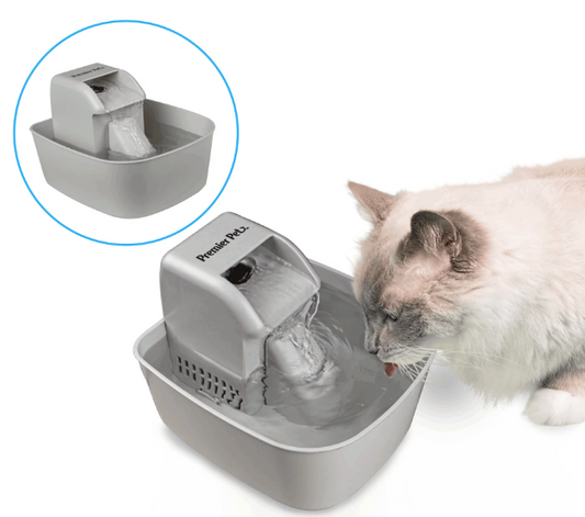 Premier Pet 50 oz. Pet Fountain Automatic Water Fountain for Dogs and Cats